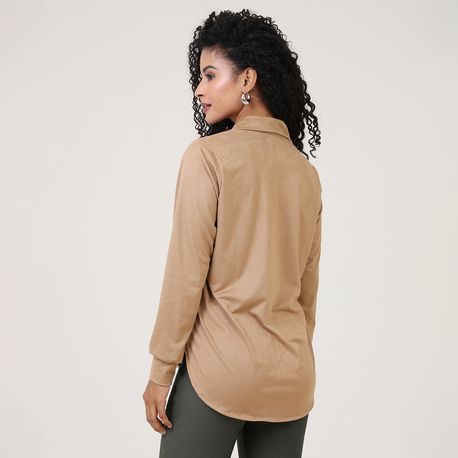 CAMISA ML SUEDE 31543 BEGE P