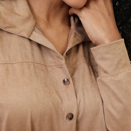CAMISA ML SUEDE 31543 BEGE P