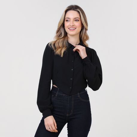 CAMISA CROPPED BICO TP 702947 PRETO G