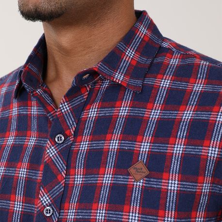 CAMISA XADREZ C/ PLAQUINHA DE COURO "RED NOSE" 9570057 VERMELHO P