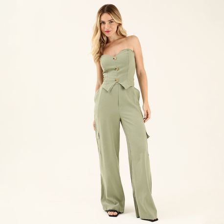 PANTALONA CARGO LINHO 703203 VERDE G