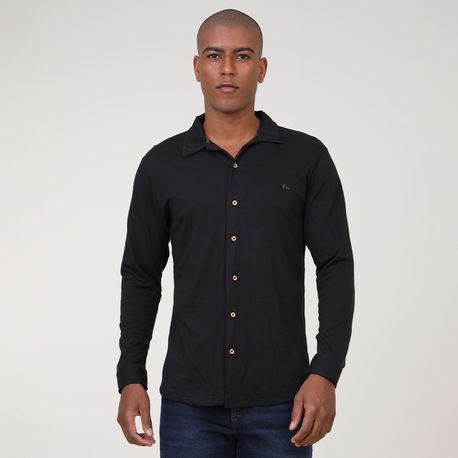 CAMISA MALHA ML C/ BOTOES 4C182 PRETO M