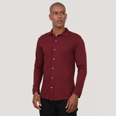 CAMISA MALHA ML C/ BOTOES 4C182 BORDO M