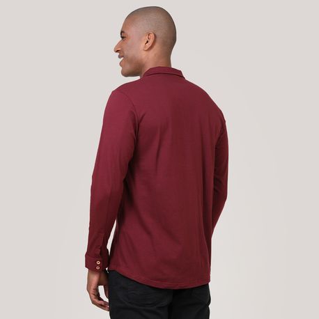 CAMISA MALHA ML C/ BOTOES 4C182 BORDO M