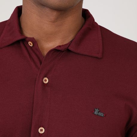 CAMISA MALHA ML C/ BOTOES 4C182 BORDO M
