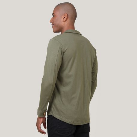 CAMISA MALHA ML C/ BOTOES 4C182 MILITAR P