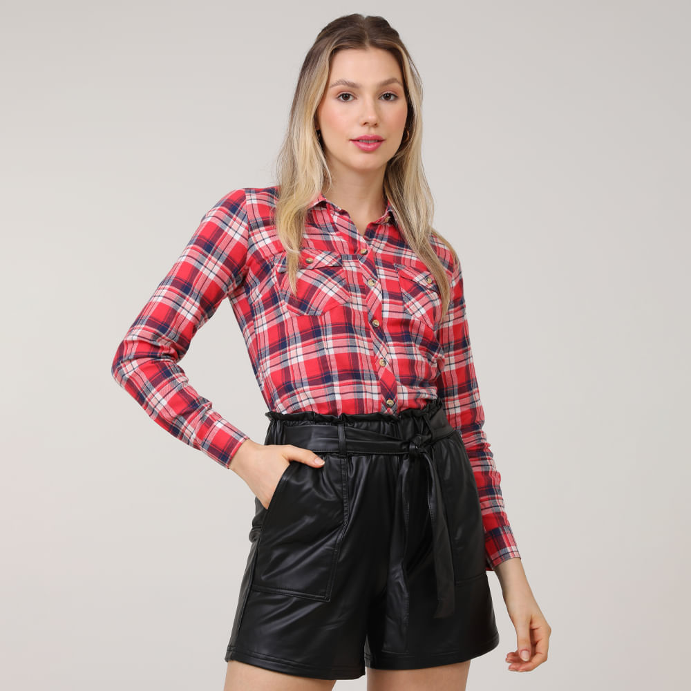 CAMISA XADREZ 410277 VERMELHO M