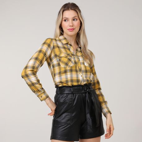 CAMISA XADREZ 410277 AMARELO P