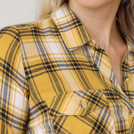 CAMISA XADREZ 410277 AMARELO P
