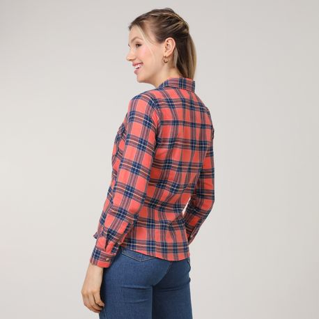 CAMISA XADREZ 410277 LARANJA P