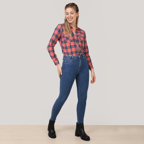 CAMISA XADREZ 410277 LARANJA P