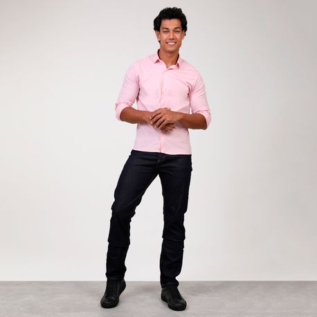 CAMISA BASICA COM ELASTANO S/ BORDADO ML 1432 ROSA BEBE G