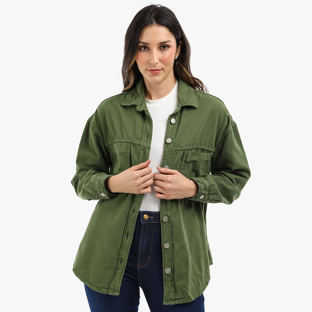 MAX CAMISA DE SARJA COM BOLSOS 22301 VERDE M