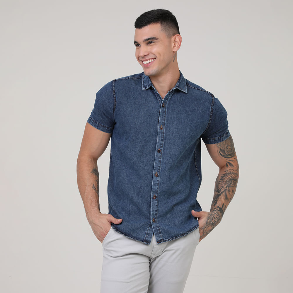 CAMISA MC JEANS C/ LAVAGEM 1949 JEANS MEDIO 01