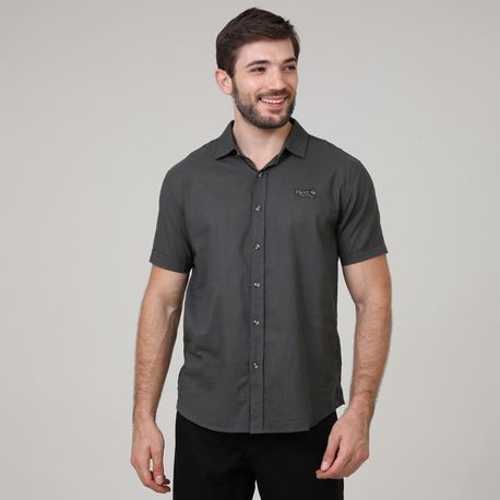 CAMISA LINHO COM BORDADO 9110037 PRETO P