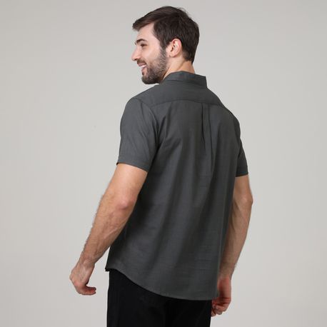 CAMISA LINHO COM BORDADO 9110037 PRETO P