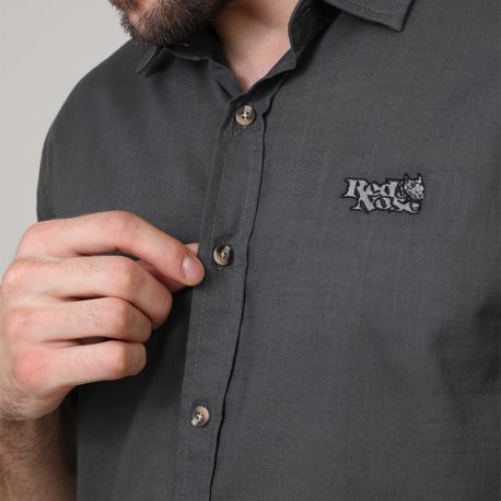 CAMISA LINHO COM BORDADO 9110037 PRETO P