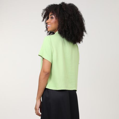 CAMISA CROPPED TWILL 1007 VERDE GG
