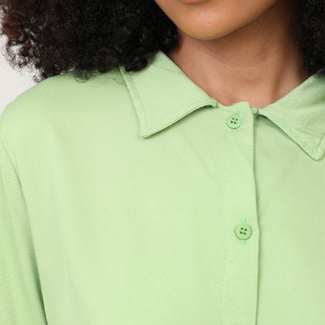CAMISA CROPPED TWILL 1007 VERDE GG