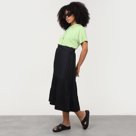 CAMISA CROPPED TWILL 1007 VERDE GG