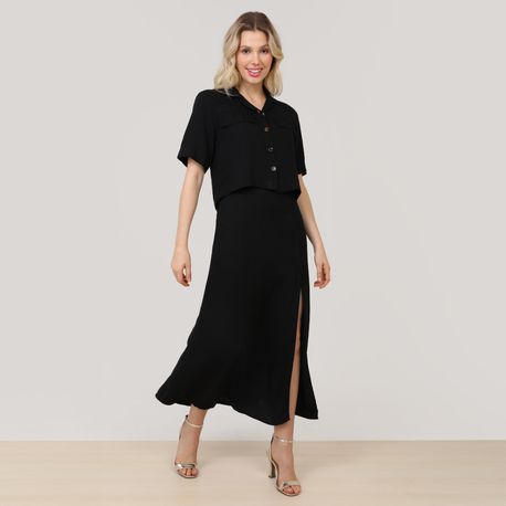 CAMISA CROPPED BOLSO TP 4823 PRETO P