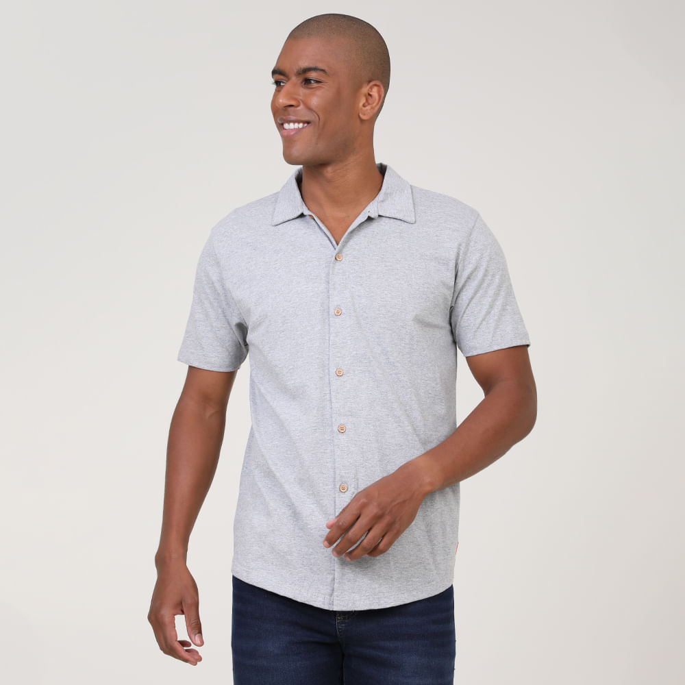 CAMISA MC MESCLA 4E218 MESCLA CINZA P