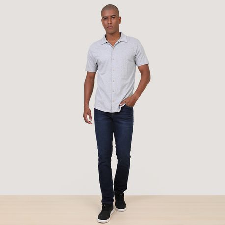 CAMISA MC MESCLA 4E218 MESCLA CINZA P