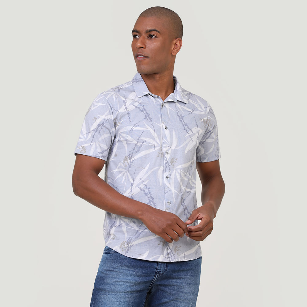 CAMISA MC ESTAMPA DIGITAL FOLHAGEM
