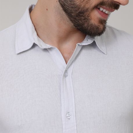 CAMISA MANGA CURTA LINHO 214259-A/B/C/D OFF WHITE P