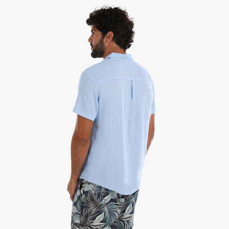 CAMISA MANGA CURTA LINHO 214259-A/B/C/D AZUL CLARO P