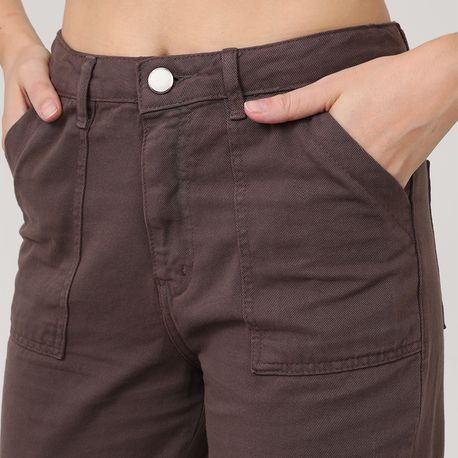 CALCA SARJA RETA BOLSO FRT V18 - 1824 MARROM 36