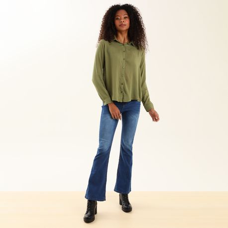 CALCA FLARE LAV MEDIA C/ PUIDO 3915DG JEANS 40