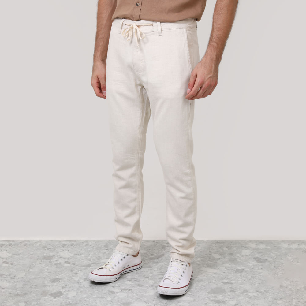 CALCA LINHO SKINNY 502662 OFF WHITE 46