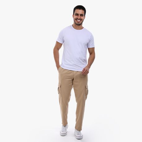 CALCA ELASTICO CARGO RETA 752 BEGE M
