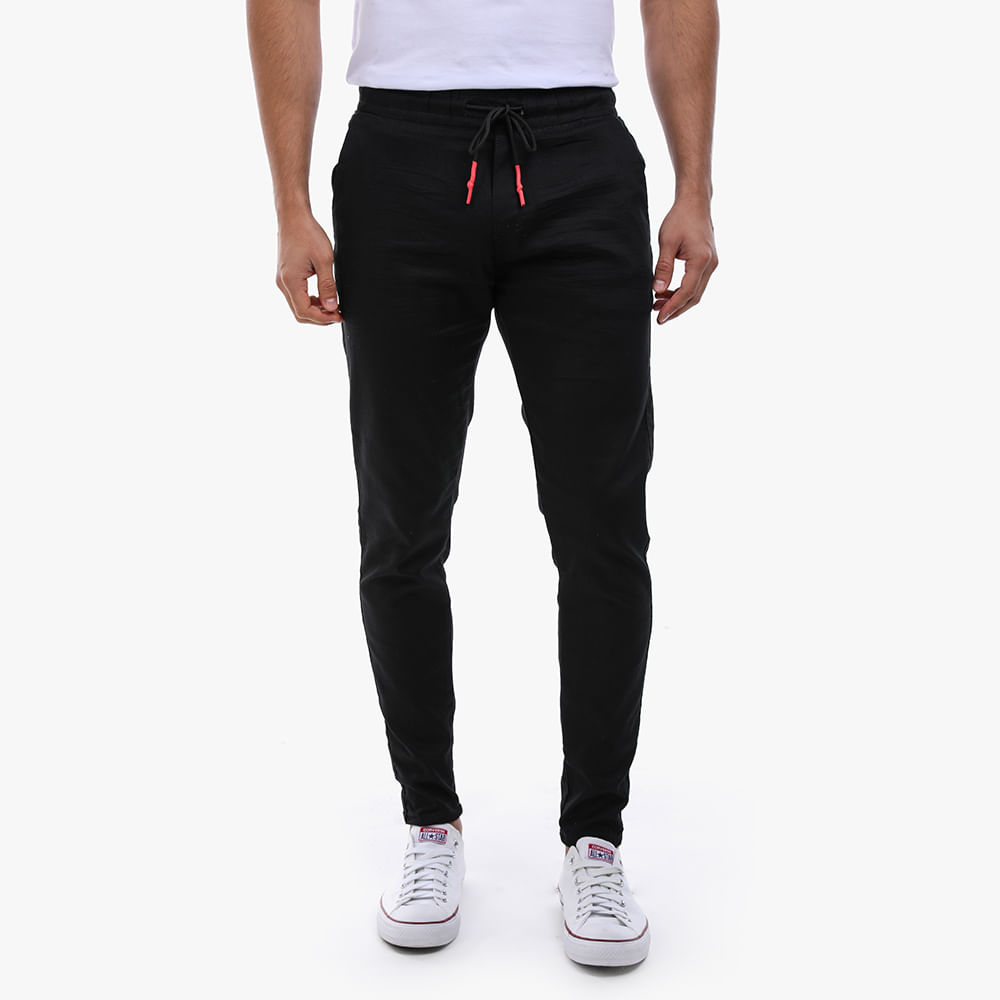 CALCA JOGGER SARJA ACETINADO COM CORDAO 602 PRETO P