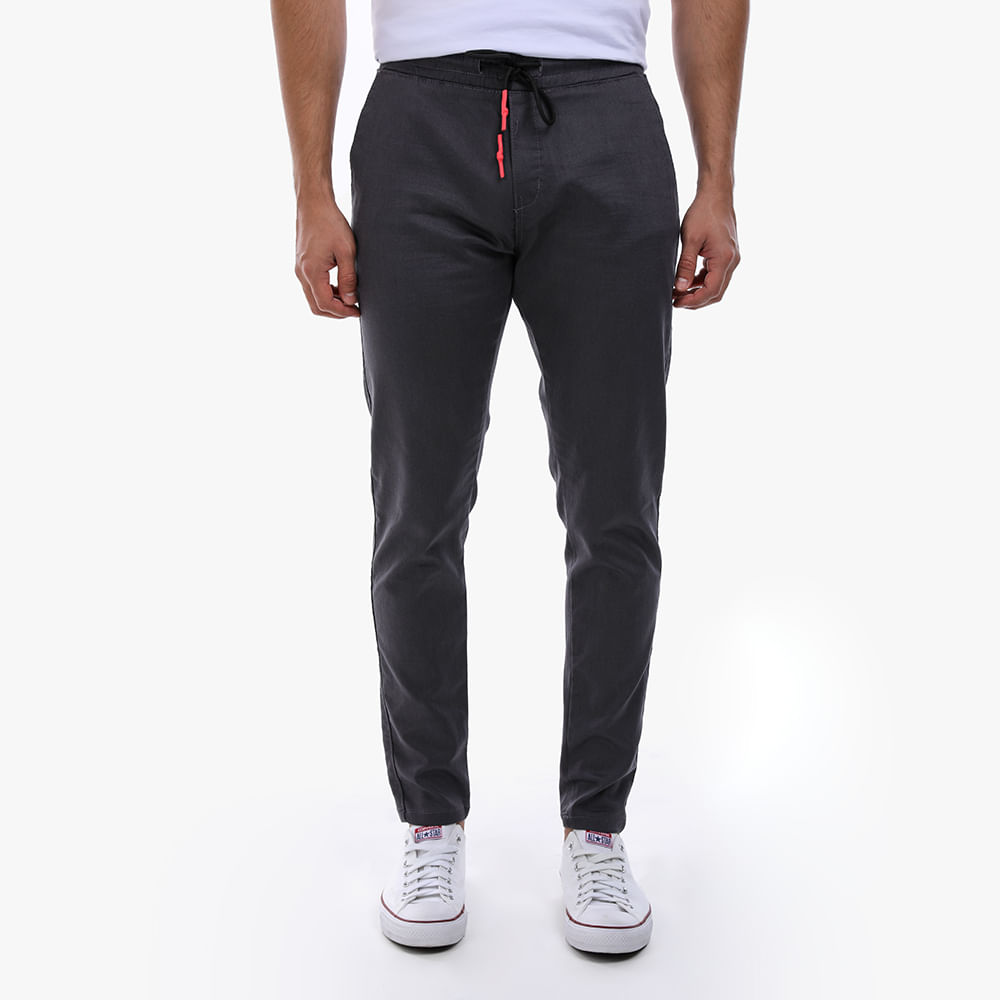 CALCA JOGGER SARJA ACETINADO COM CORDAO 602 CHUMBO P