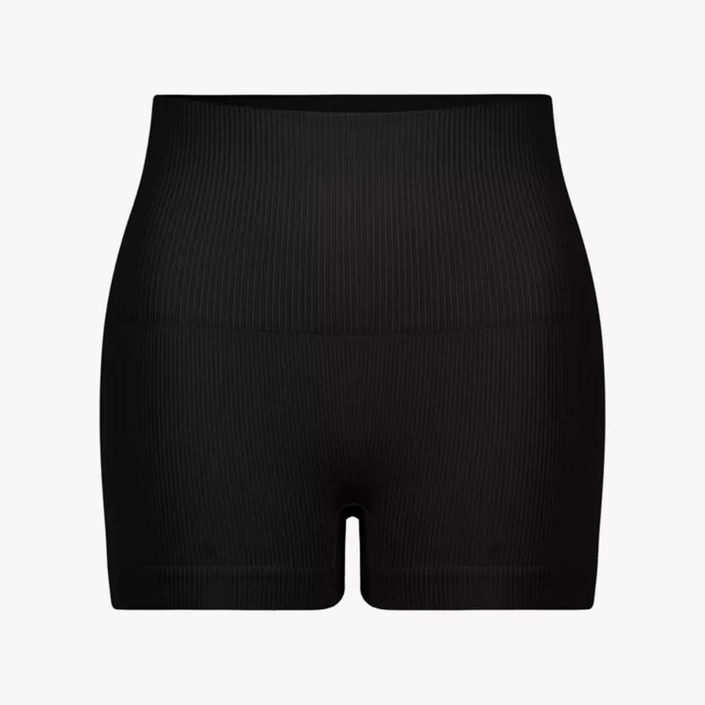 SHORT CINTURA ALTA CANELADO C04093 PRETO P