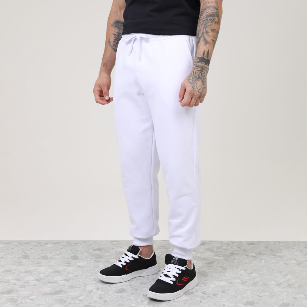CALCA MOLETOM  COS C/ ELASTICO  C/ PUNHO DG-24911 BRANCO P