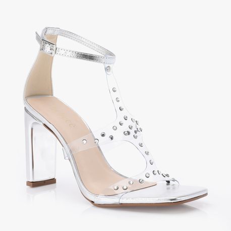 SANDALIA SALTO VINIL PEITO DE PE 8625086 PRATA 39