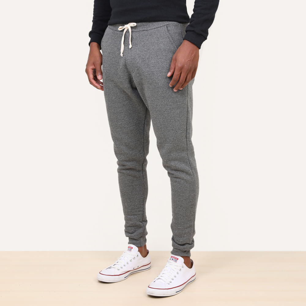 CALCA MOLETOM C/ PUNHO P8003 MESCLA GRAFITE P