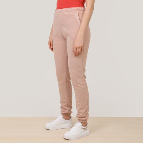 CALCA JOGGER BOUGLE FELPADO COM RECORTE NO BOLSO B2687 BEGE P