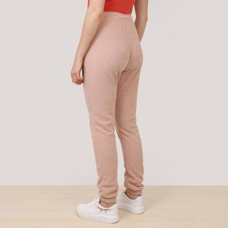 CALCA JOGGER BOUGLE FELPADO COM RECORTE NO BOLSO B2687 BEGE P