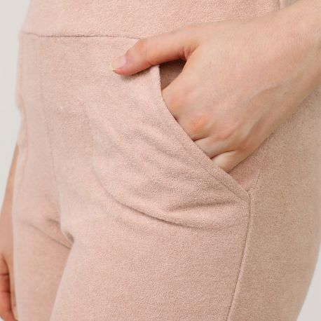 CALCA BOUCLE FELPADO COM BOLSO E3345 BEGE P
