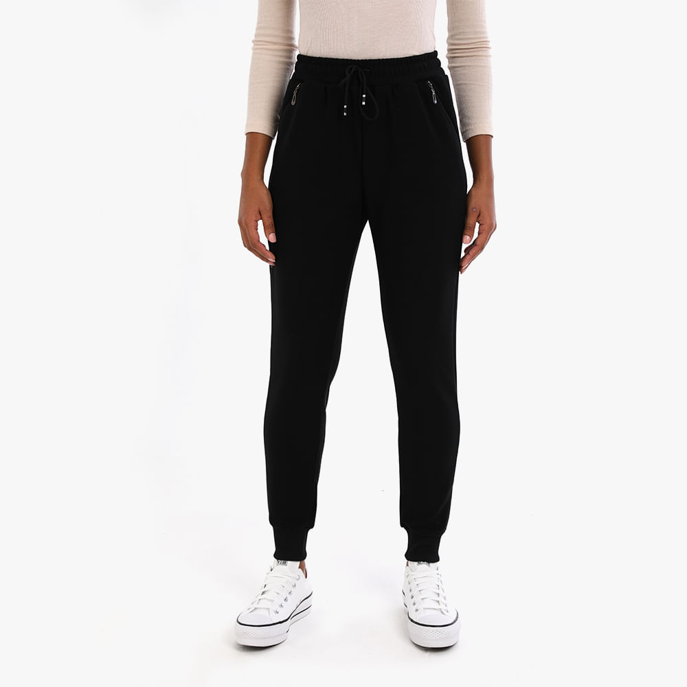 JOGGER MOLETOM BASICA BOLSO 32263 PRETO G
