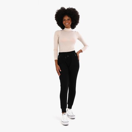 JOGGER MOLETOM BASICA BOLSO 32263 PRETO G