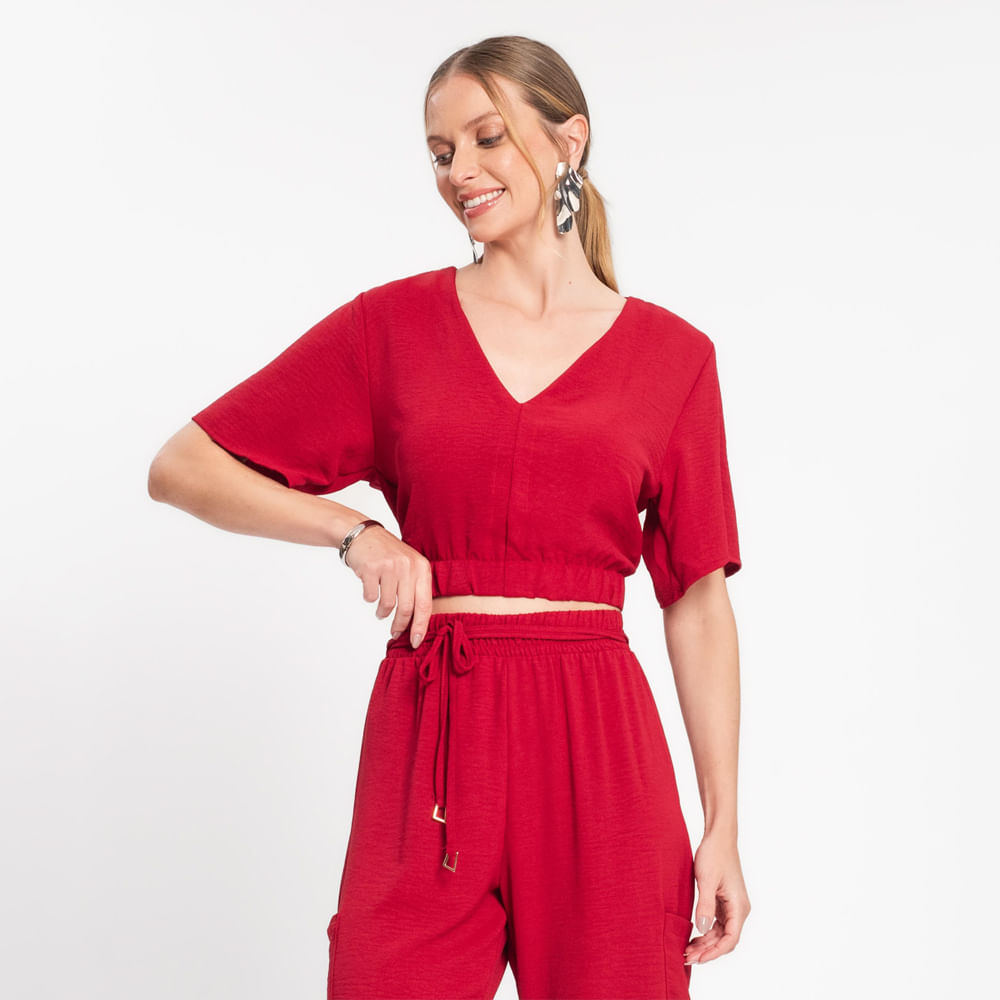 CROPPED MC ELASTICO 619600 VERMELHO P