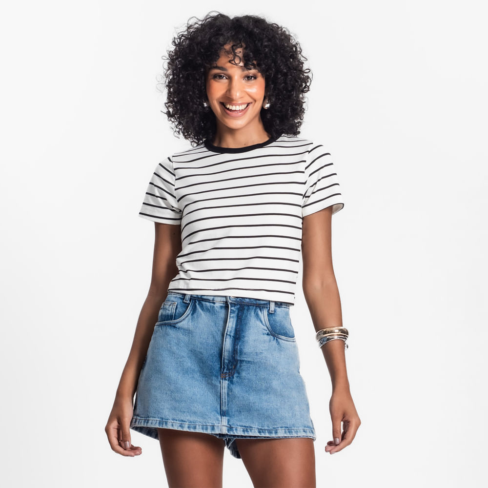 CROPPED MC LISTRA BICOLOR 917795 PRETO P