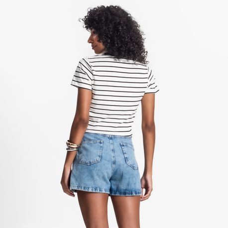 CROPPED MC LISTRA BICOLOR 917795 PRETO P
