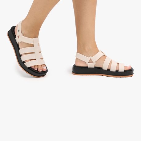 SANDALIA RASTEIRA 18421 91180-BRANCO/PRETO 35