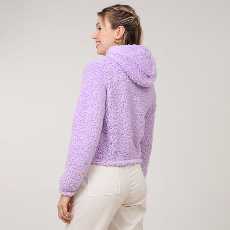 CROPPED ZIPER CAPUZ PELO 702820 LILAS M